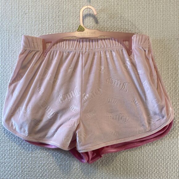 2 Pk Juicy Couture L Pink & Dark Pink Velour Logo Studded Embossed Loung… - Picture 8 of 11